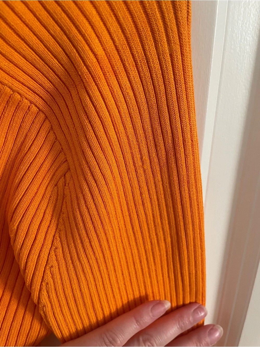 Diesel Orange Ribbed Zip Top with Navy Trim - Picture 9 of 9